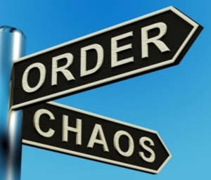 Tips for Decluttering Order Chaos sign